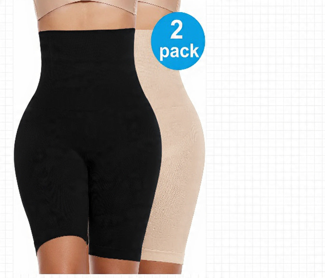 2 Packs Tummy Control Shapewear Shorts Faja Body Shaper for Women High-Waisted Thigh Slimming